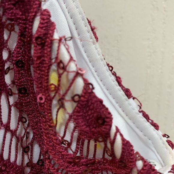 Nordstrom sample burgundy lace mini dress - Picture 5 of 7